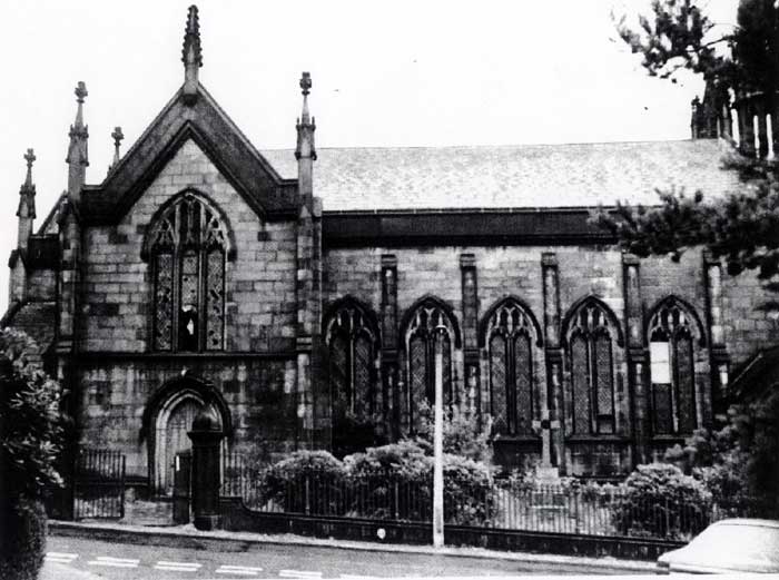 The 1847 Gothic Revival chapel viewed from Rowlands Road